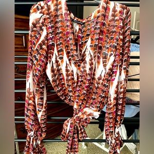 Bohemian tie wrap blouse